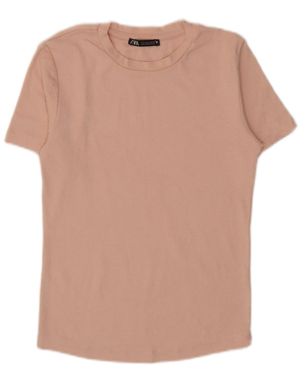 Zara Dame T-Shirt Top UK 14 Large Pink