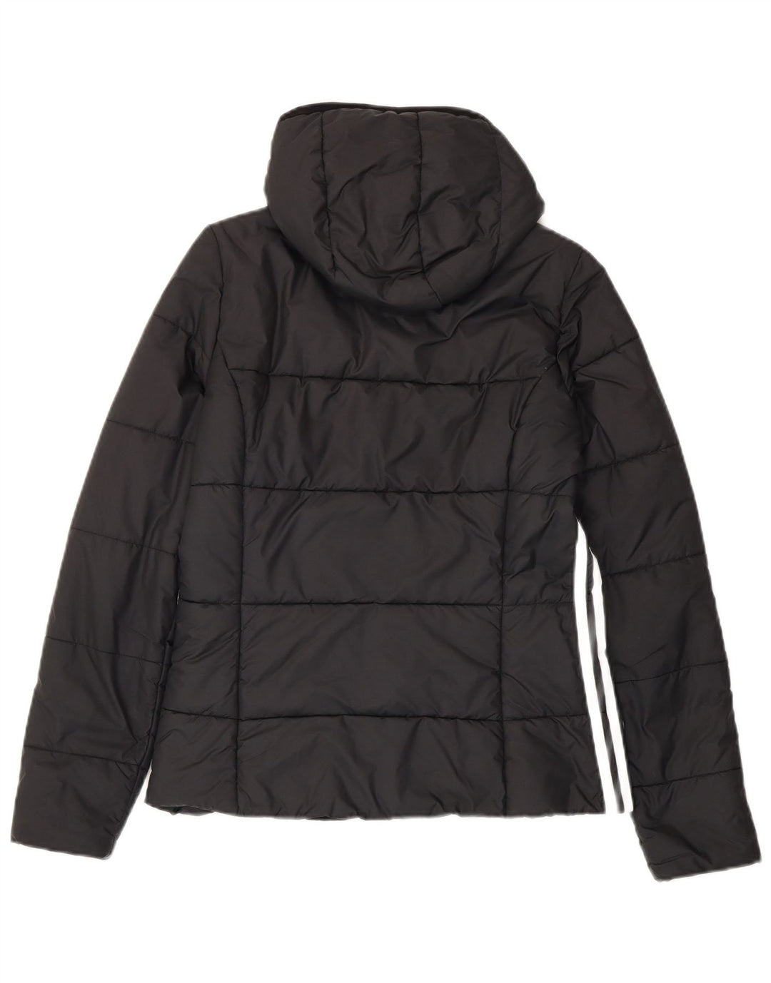 ADIDAS Polstret hættejakke til kvinder UK 12 Medium Sort Polyester