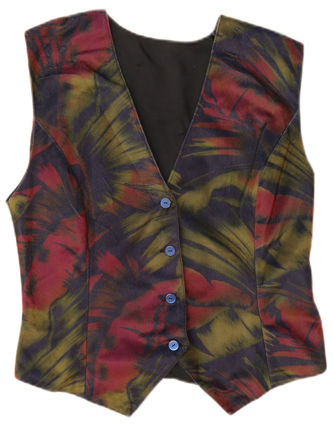 VINTAGE Damevest UK 12 Medium Navy Blue Floral