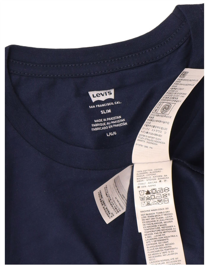Levi's Herre Slim T-Shirt Top Stor Marineblå Bomuld