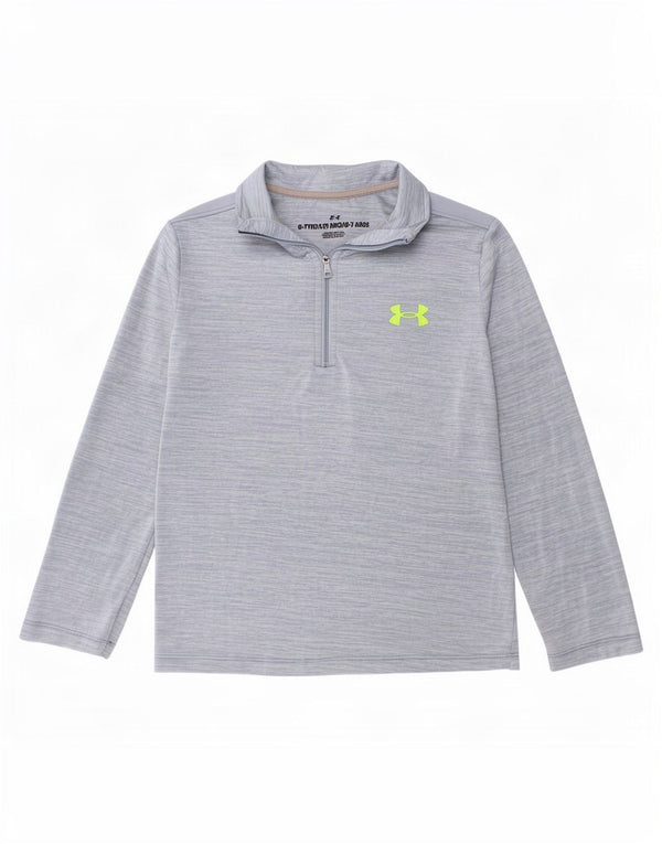 Under Armour Boys Zip Neck Pullover Træningsdragt Top 6-7 år Blå Flecked