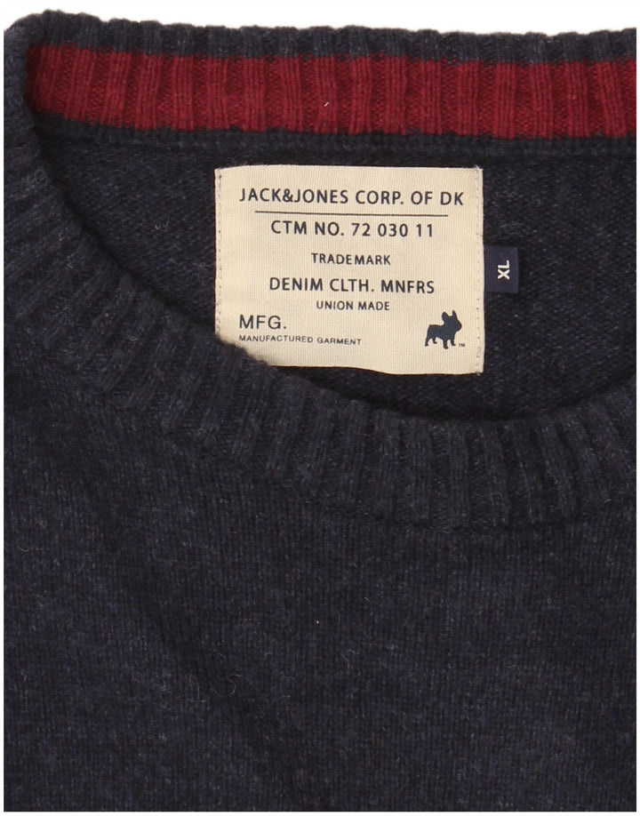 Jack & Jones herre sweater med rund hals XL marineblå
