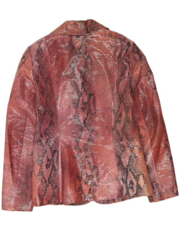 Vintage dame 3-knaps blazerjakke IT 40 Small Bourgogne Animal Print