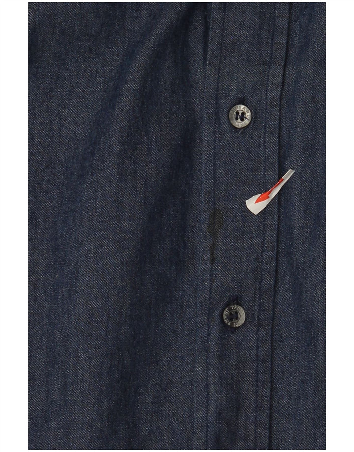 Trussardi Jeans Herre Denim Shirt XL Navy Blue Bomuld