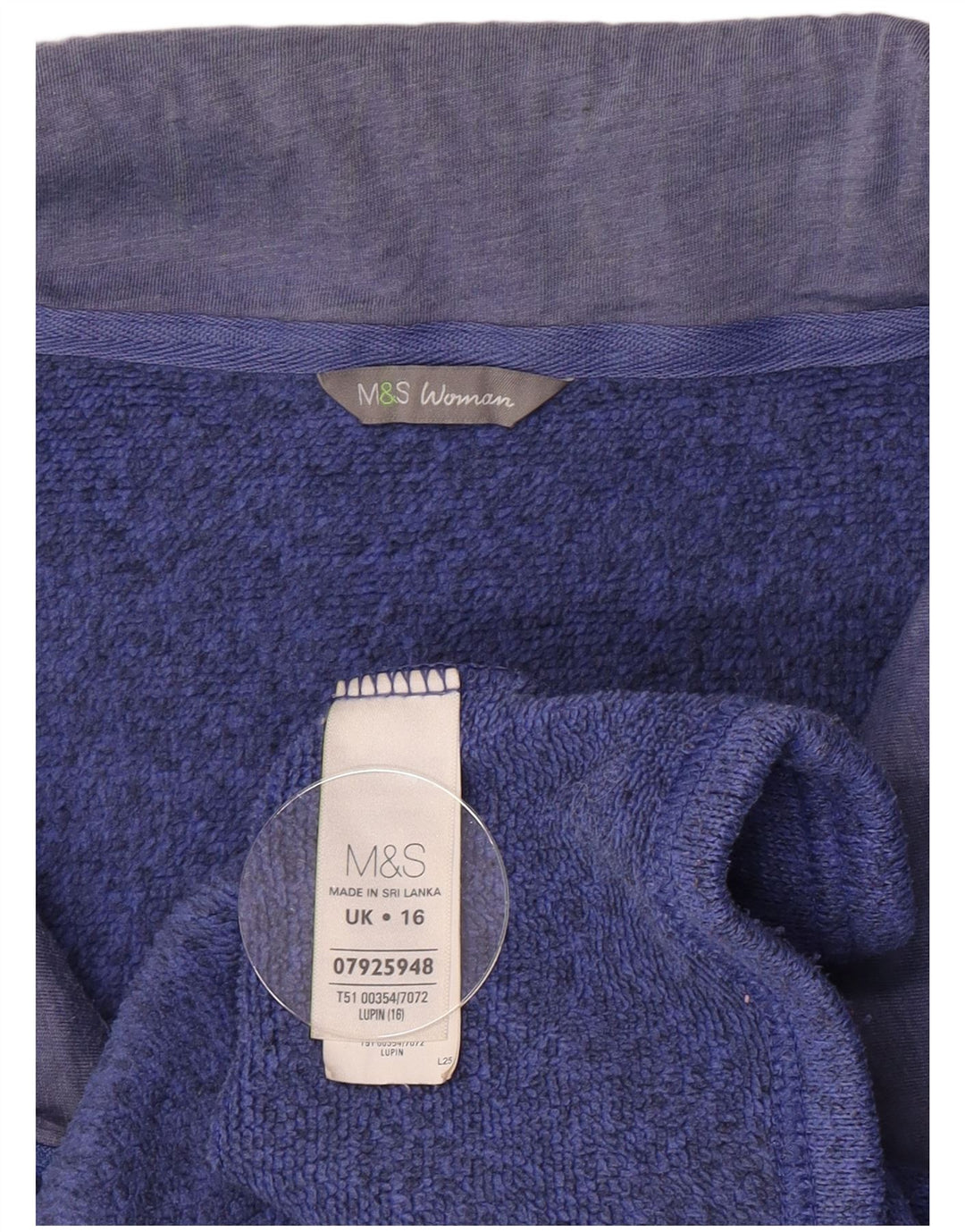 Marks & Spencer Dame Comfort Fit Træningsdragt Top Jacket UK 16 Large Blue
