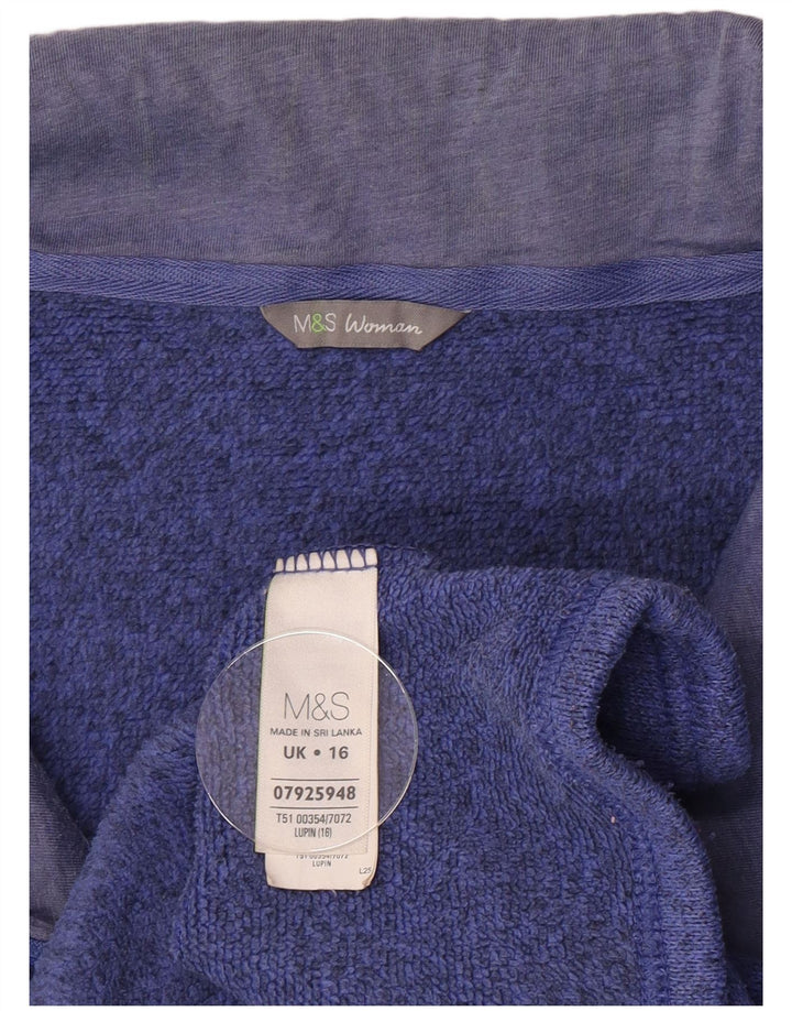 Marks & Spencer Dame Comfort Fit Træningsdragt Top Jacket UK 16 Large Blue