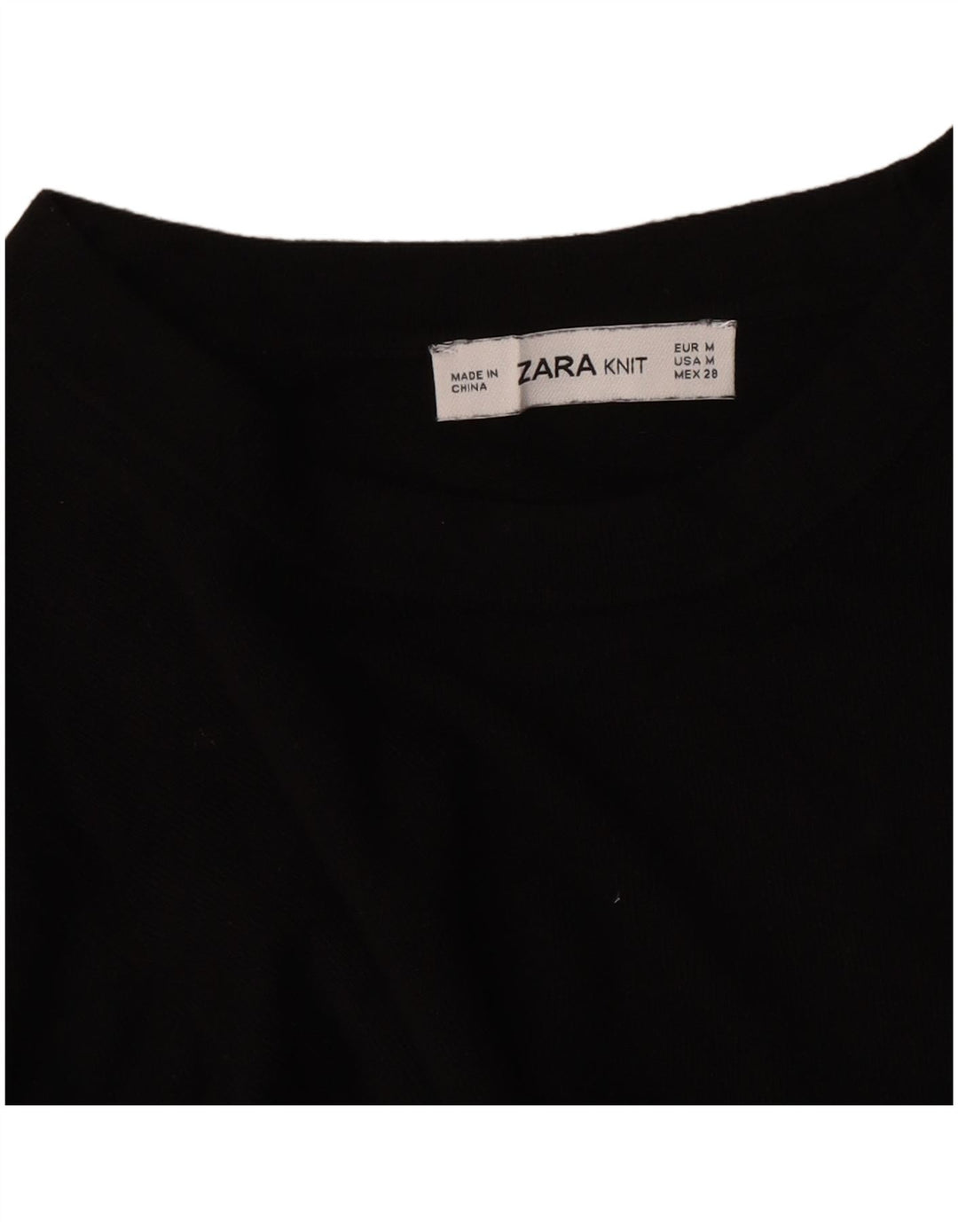 Zara Dame Boat Neck Jumper Sweater UK 12 Medium Black