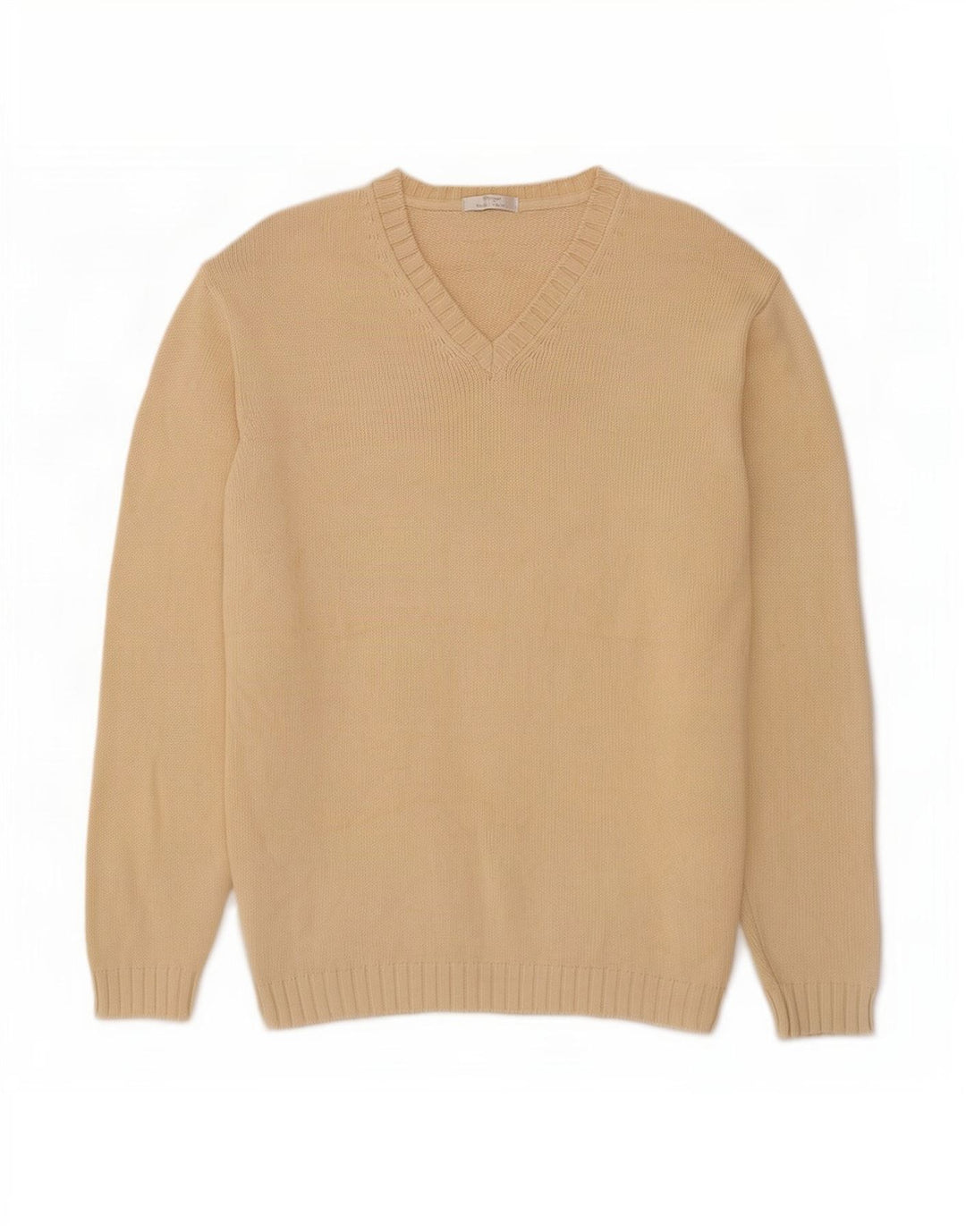 Marks & Spencer Herre V-hals sweater Stor Beige Bomuld