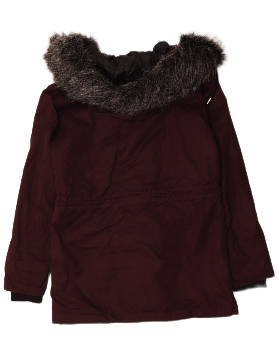 Superdry Oversized Parkajakke med hætte til kvinder UK 10 Small Burgundy