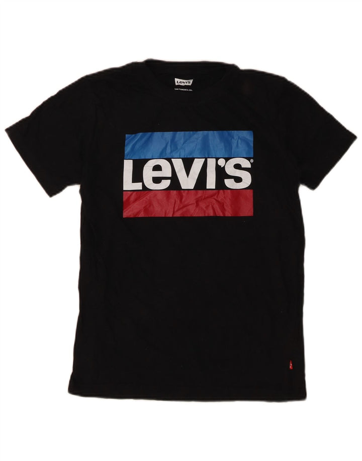 Levi's Boys Grafisk T-shirt Top 10-11 år Medium Sort Bomuld