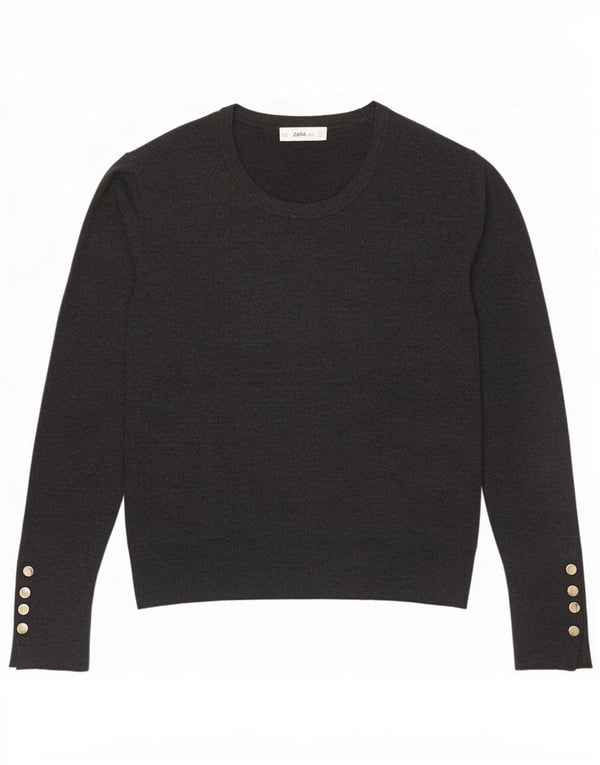 Zara Dame Boat Neck Jumper Sweater UK 18 XL Grå