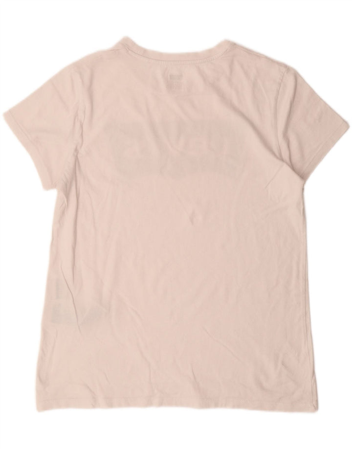 LEVI'S Womens Graphic T-Shirt Top UK 14 Medium White Cotton
