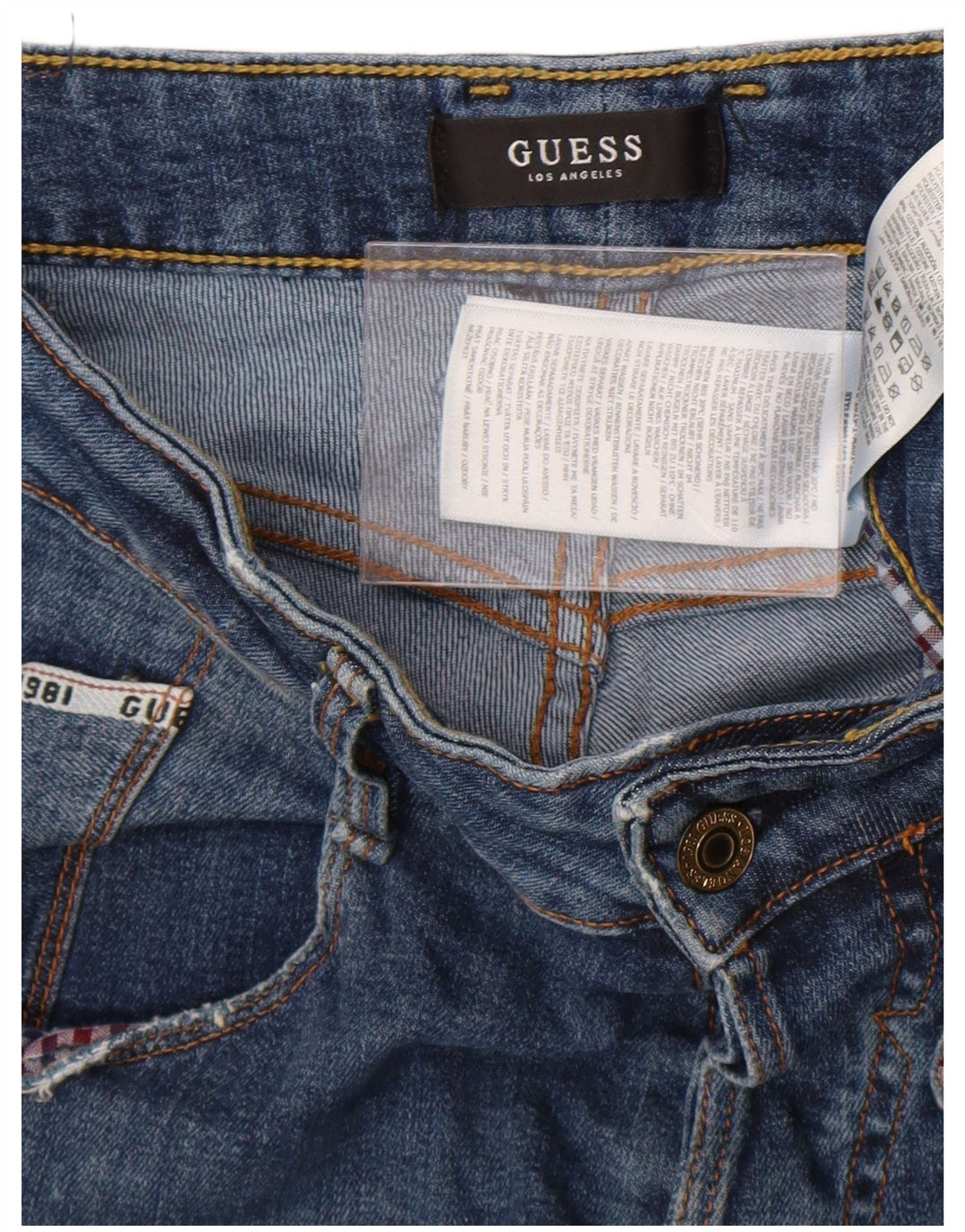 Guess Herre Lige Distressed Slim Jeans W30 L33 Blå Polyester