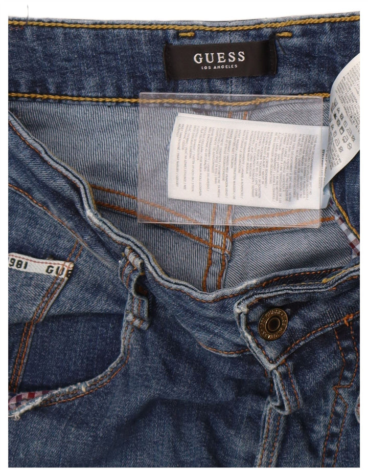 Guess Herre Lige Distressed Slim Jeans W30 L33 Blå Polyester