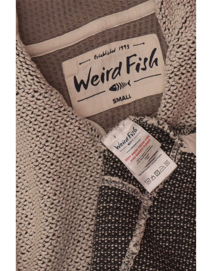 Weird Fish Herre Zip Neck Sweatshirt Jumper lille grå bomuld