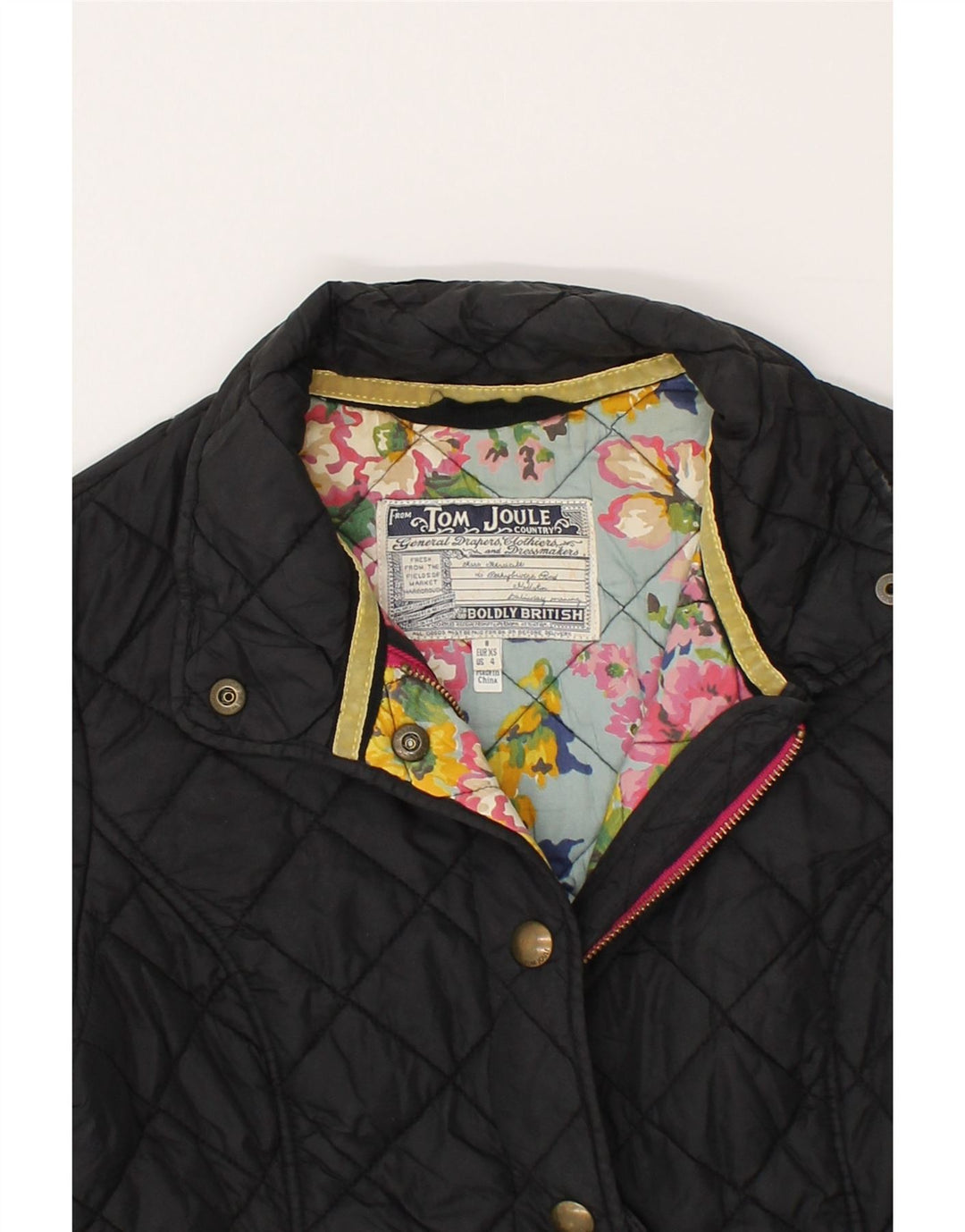 JOULES Womens Quilted Jacket UK 8 Small Black Polyamide Vintage Joules and Second-Hand Joules from Messina Hembry 