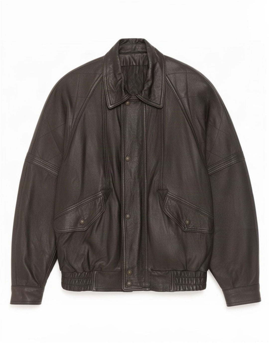 Vintage Herre Læderjakke IT 50 Large Sort