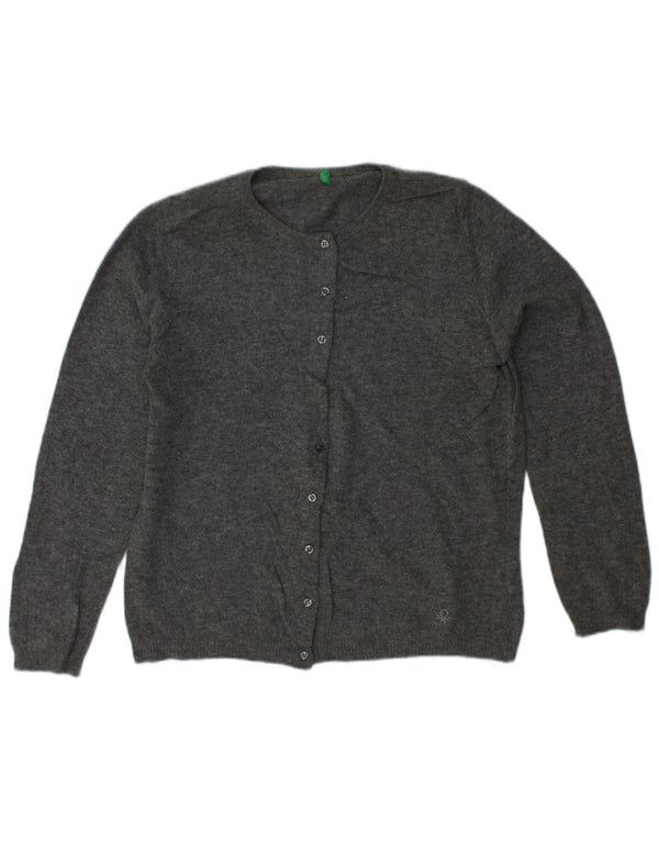 BENETTON Dame Cardigan Sweater UK 10 Lille Grå