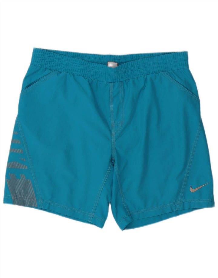 Nike grafiske sportsshorts til mænd, store blå polyester