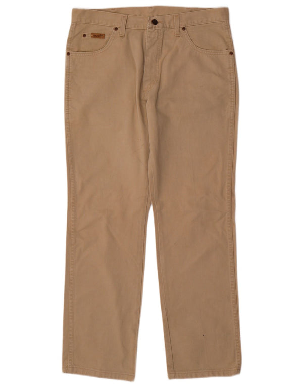 WRANGLER Herre Texas Straight Jeans W34 L30 Beige Bomuld
