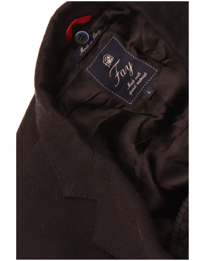 Fay Herre Corduroy Overfrakke UK 40 Large Black