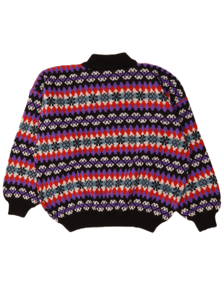 Vintage Herre Turtle Neck Jumper Sweater Large Multicolored Fair Isle