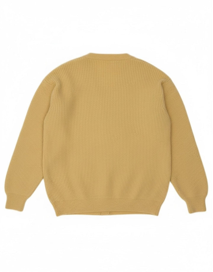 Vintage herre cardigan sweater Medium Yellow Virgin Wool