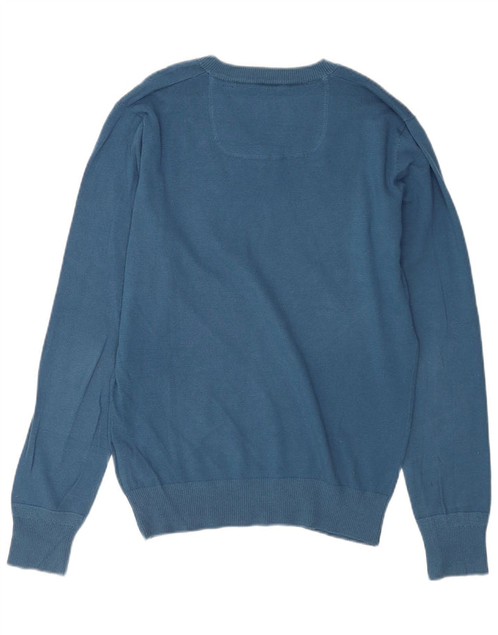 Diesel Herre V-hals trøje Sweater Stor Blå Bomuld