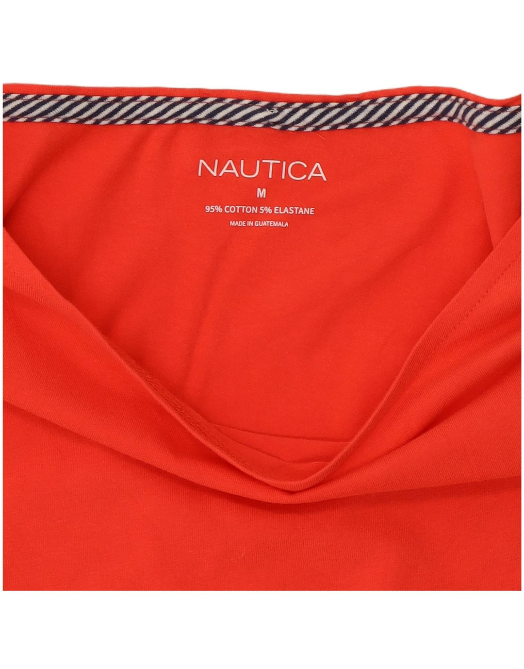 NAUTICA Dame Bluse Top UK 12 Medium Rød Bomuld