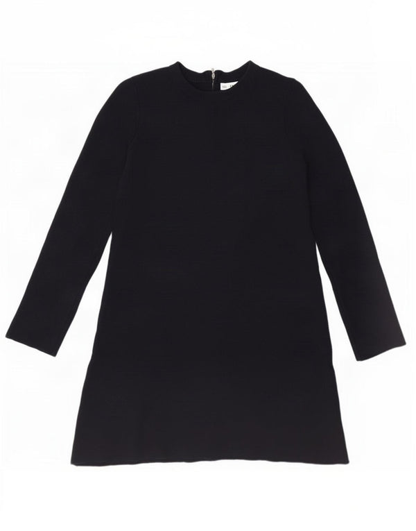 Zara Dame Jumper Dress UK 8 Small Navy Blue Viscose