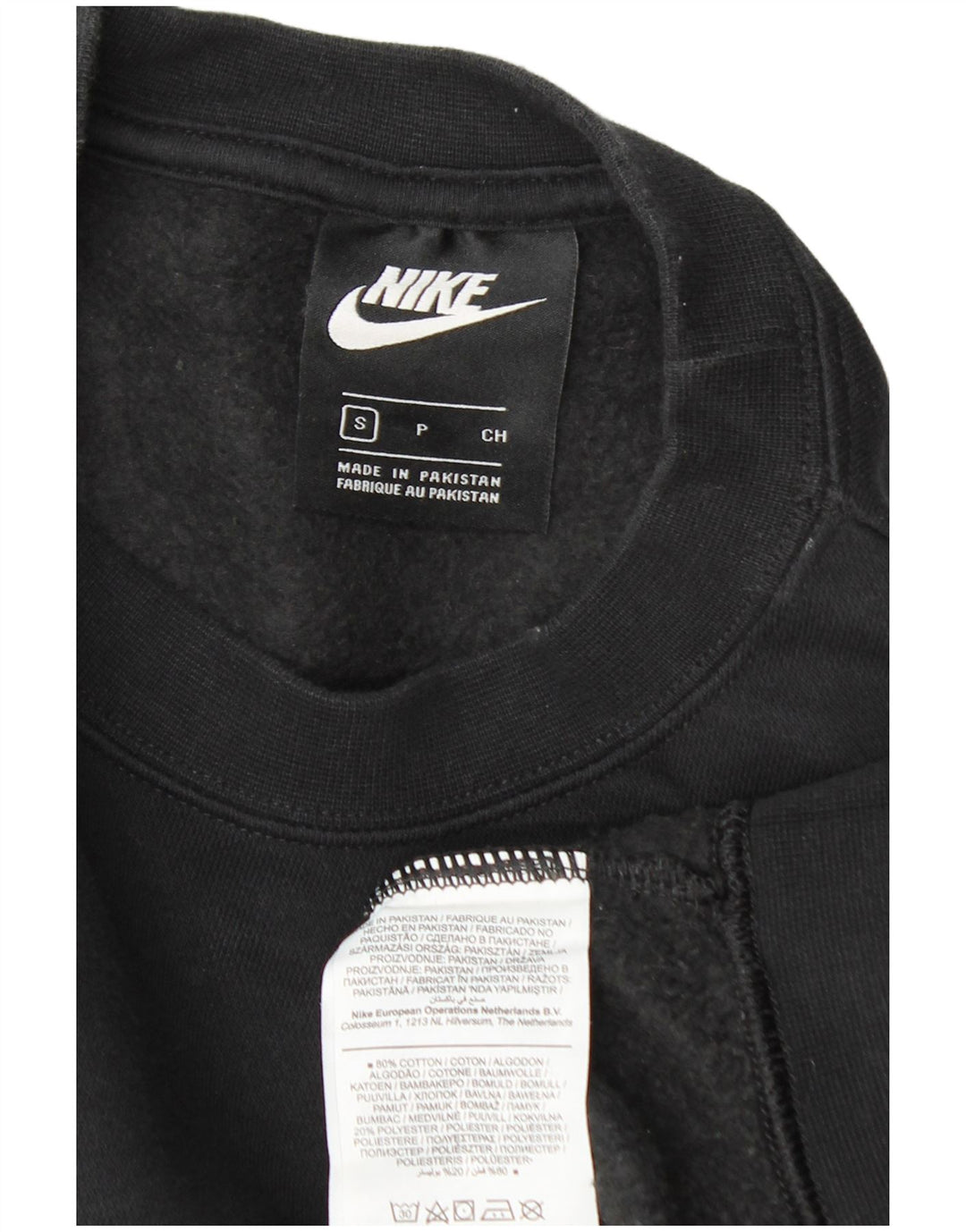 Nike Dame Oversized Sweatshirt Jumper UK 10 Small Black Bomuld