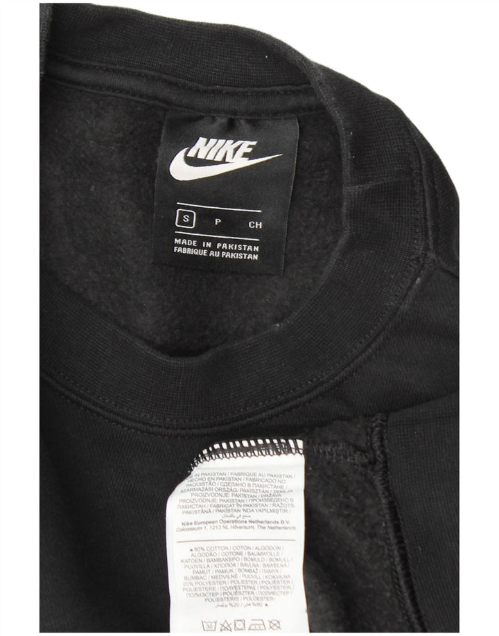Nike Dame Oversized Sweatshirt Jumper UK 10 Small Black Bomuld