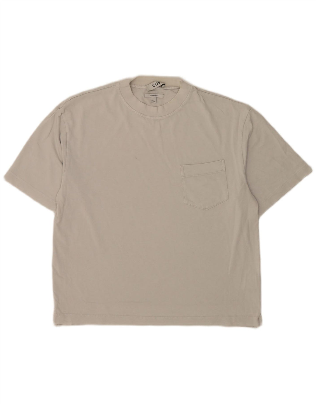 Cos Herre Oversized T-Shirt Top Small Off White Bomuld