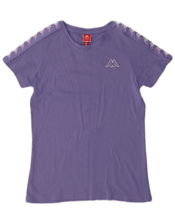 Kappa Dame Grafisk T-Shirt Top UK 14 Stor Lilla Bomuld