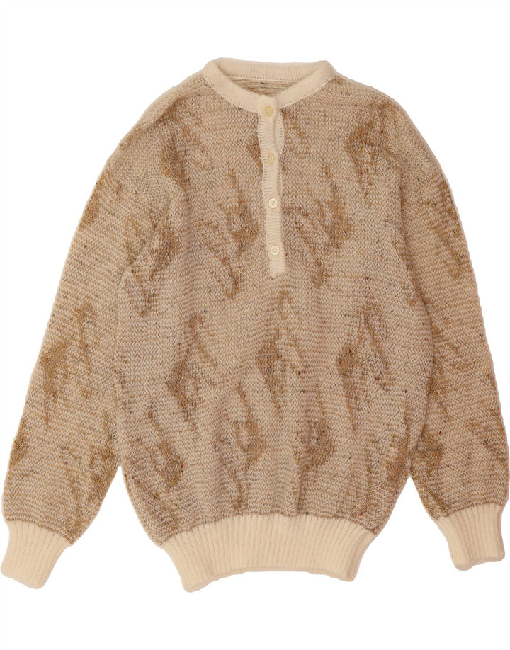 VINTAGE Womens Crew Neck Jumper Sweater EU 38 Medium Beige Flecked Vintage Vintage and Second-Hand Vintage from Messina Hembry 