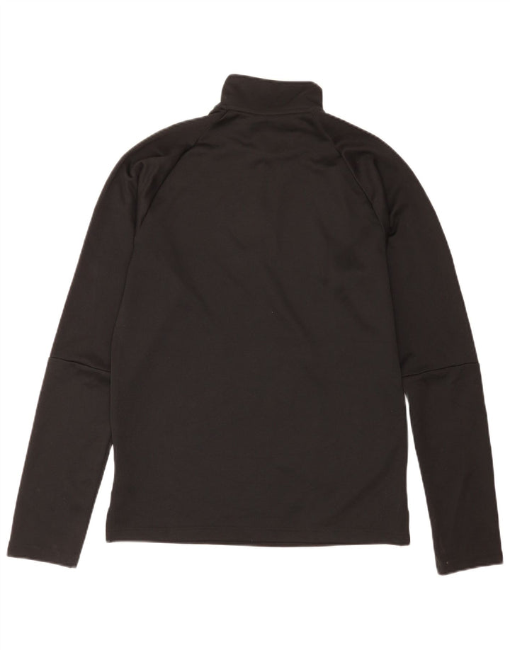 Adidas Herre Climalite Pullover med lynlås-hals Træningsdragt Top Lille sort polyester