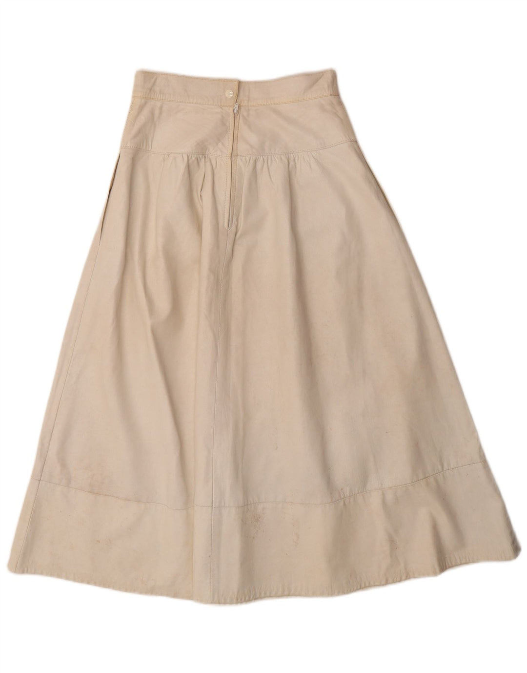 Vintage dame læder 2-delt nederdel Sæt UK 12 Medium W26 Off White