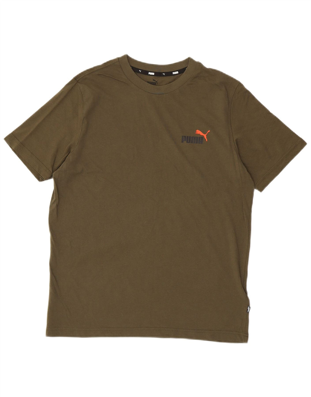 PUMA Mens T-Shirt Top Medium Khaki Cotton
