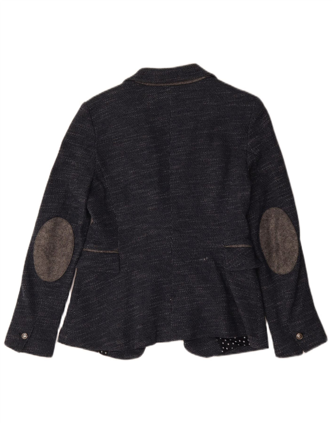 Zara Dame 1 Knap Blazer Jacket UK 12 Medium Navy Blue Flecked
