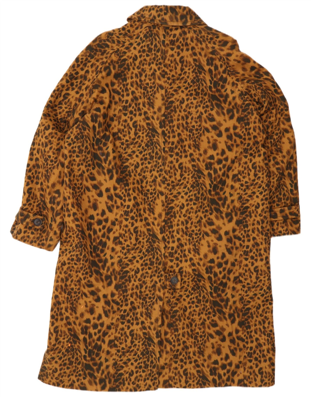 Zara Dame Oversized Overfrakke UK 14 Medium Brown Animal Print Bomuld
