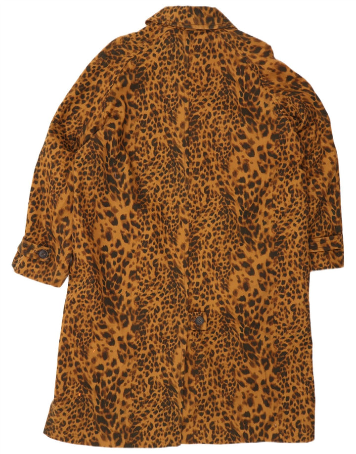 Zara Dame Oversized Overfrakke UK 14 Medium Brown Animal Print Bomuld