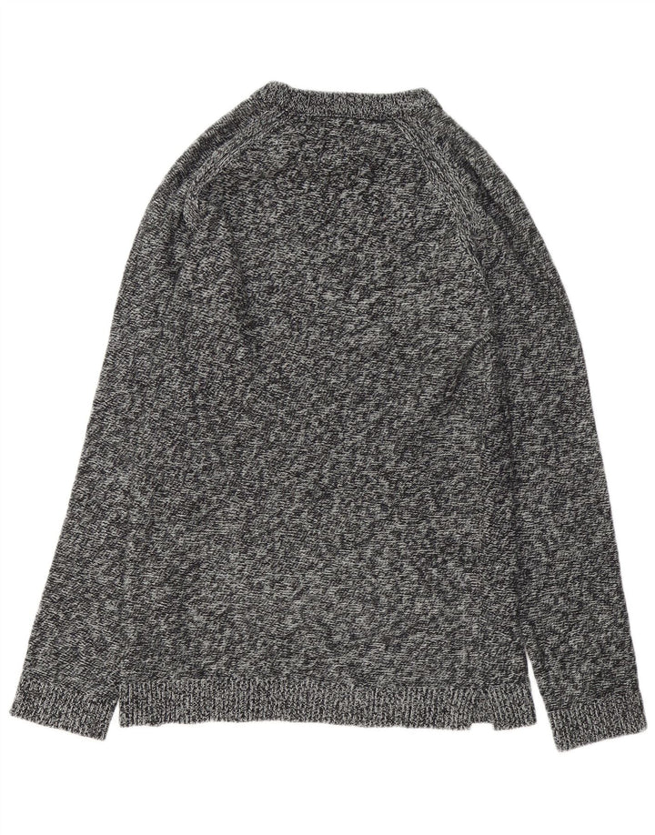 JACK & JONES Herre Boat Neck Jumper Sweater Small Grey Flecked