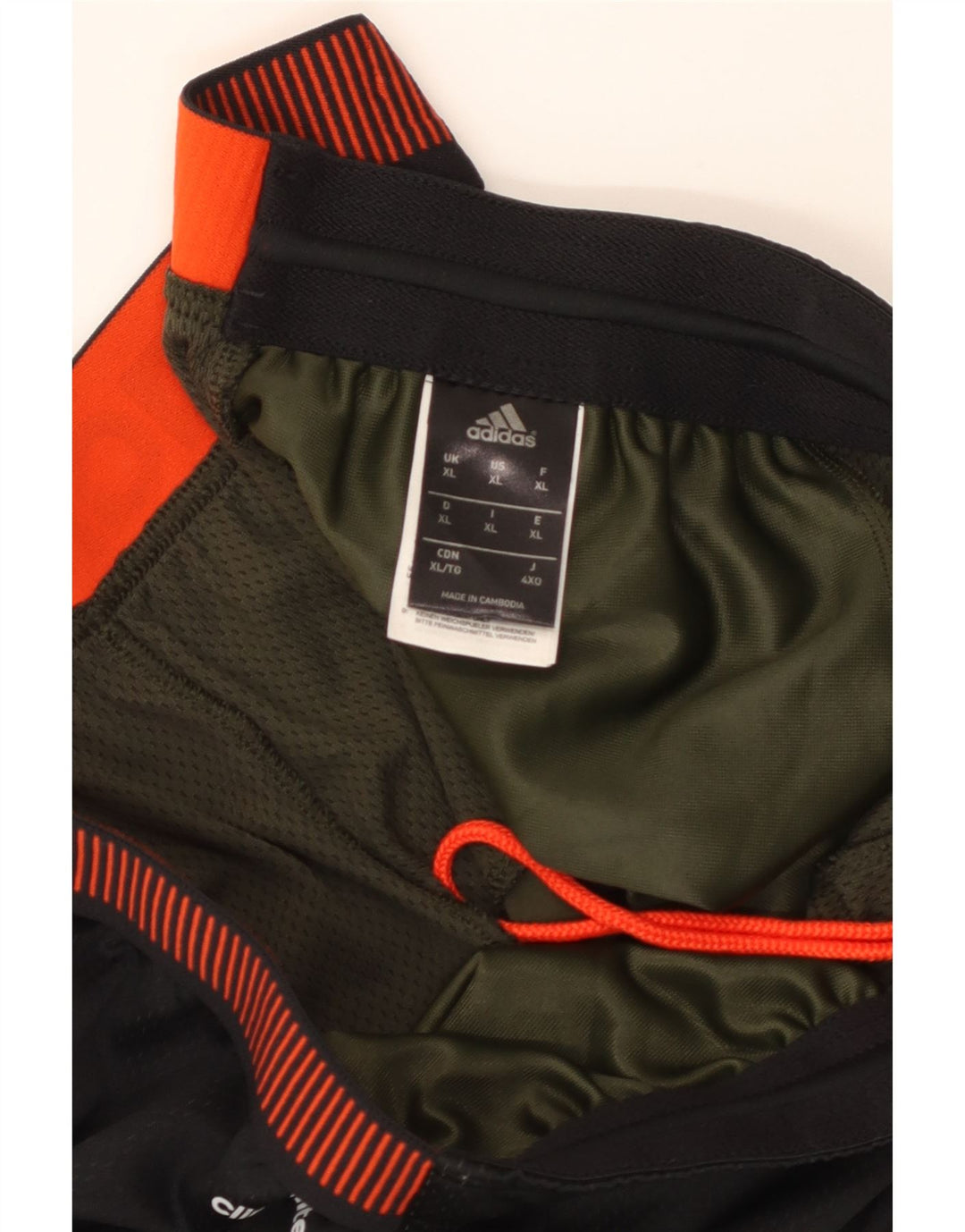 Adidas Herre grafiske sportsshorts XL Khaki Colourblock Polyester