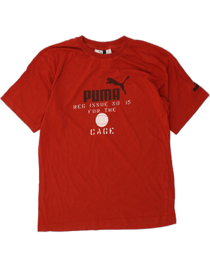 PUMA Mens Graphic T-Shirt Top Medium Red Cotton Vintage Puma and Second-Hand Puma from Messina Hembry 