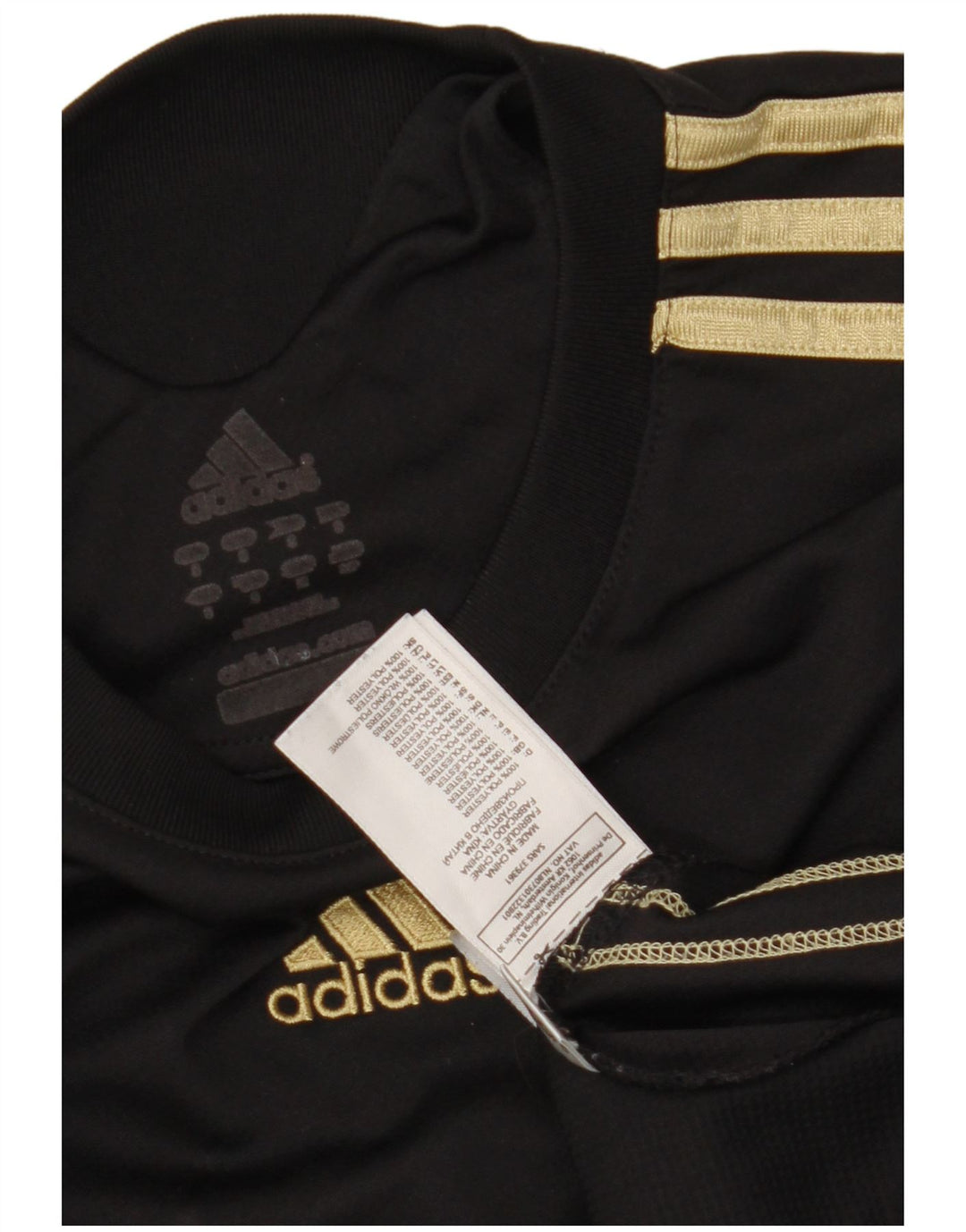 Adidas Herre abstrakt mønster T-shirt top lille sort polyester