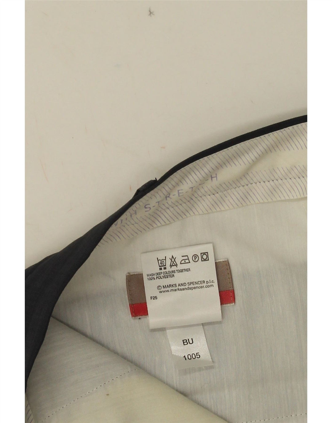 Marks & Spencer Straight Suit Bukser til mænd W36 L29 Marineblå polyester