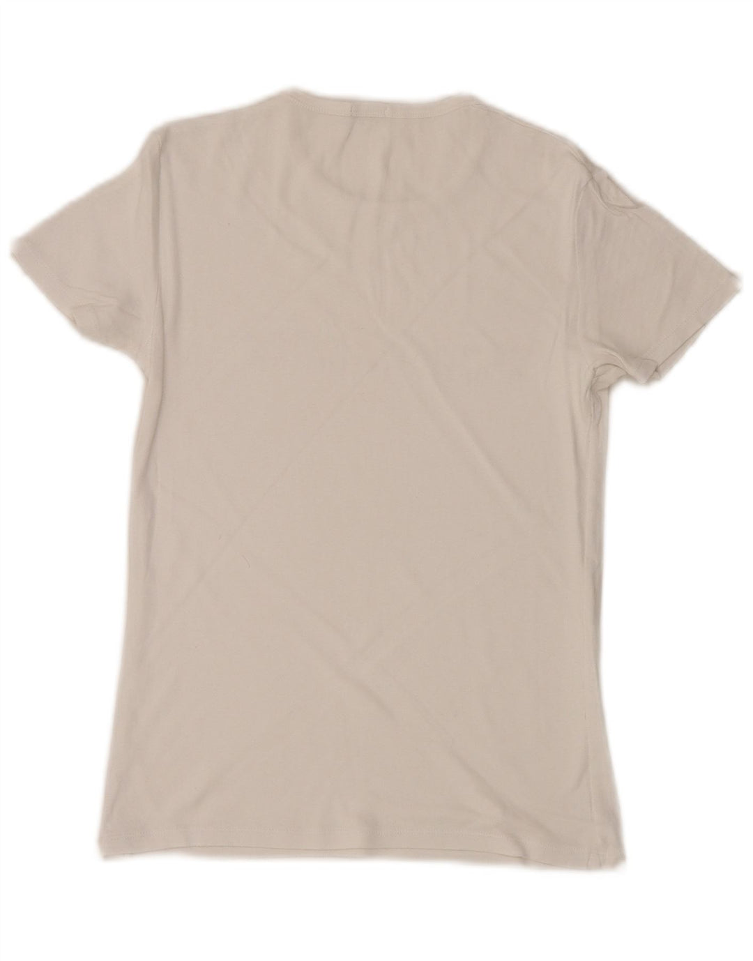 BENETTON Dame Grafisk T-Shirt Top UK 8 Small White
