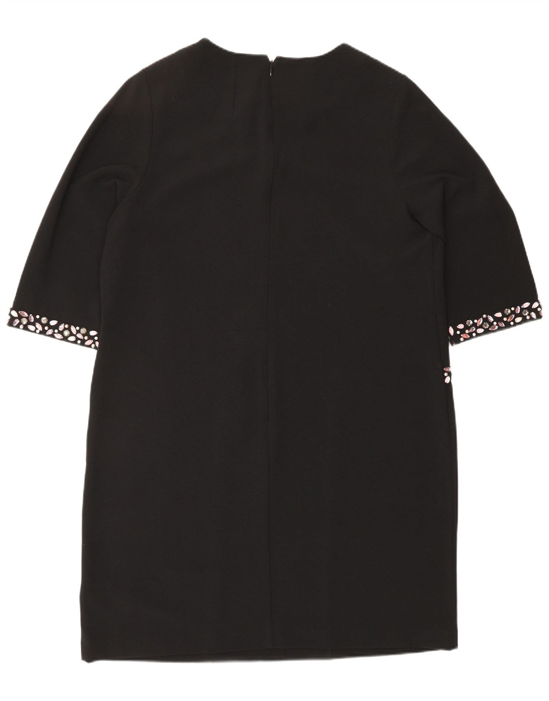 Monsoon Womens 3/4-ærmet Shift Dress UK 16 Large Black Polyester