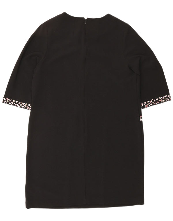 Monsoon Womens 3/4-ærmet Shift Dress UK 16 Large Black Polyester