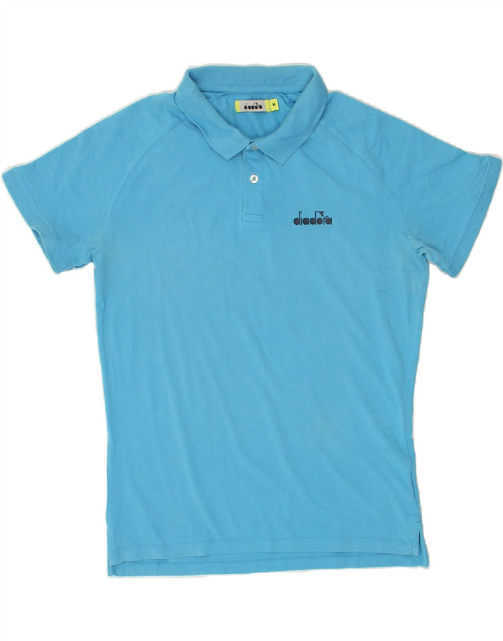 DIADORA Mens Polo Shirt Medium Blue Cotton | Vintage Diadora | Thrift | Second-Hand Diadora | Used Clothing | Messina Hembry 